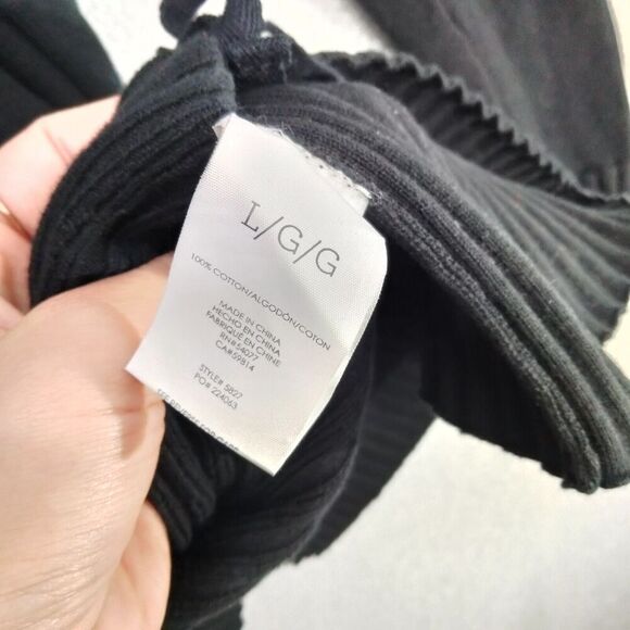 cabi Cardigan Sweater Womens Size L Black Long Open Front Tie Collar Pockets - Picture 9 of 13